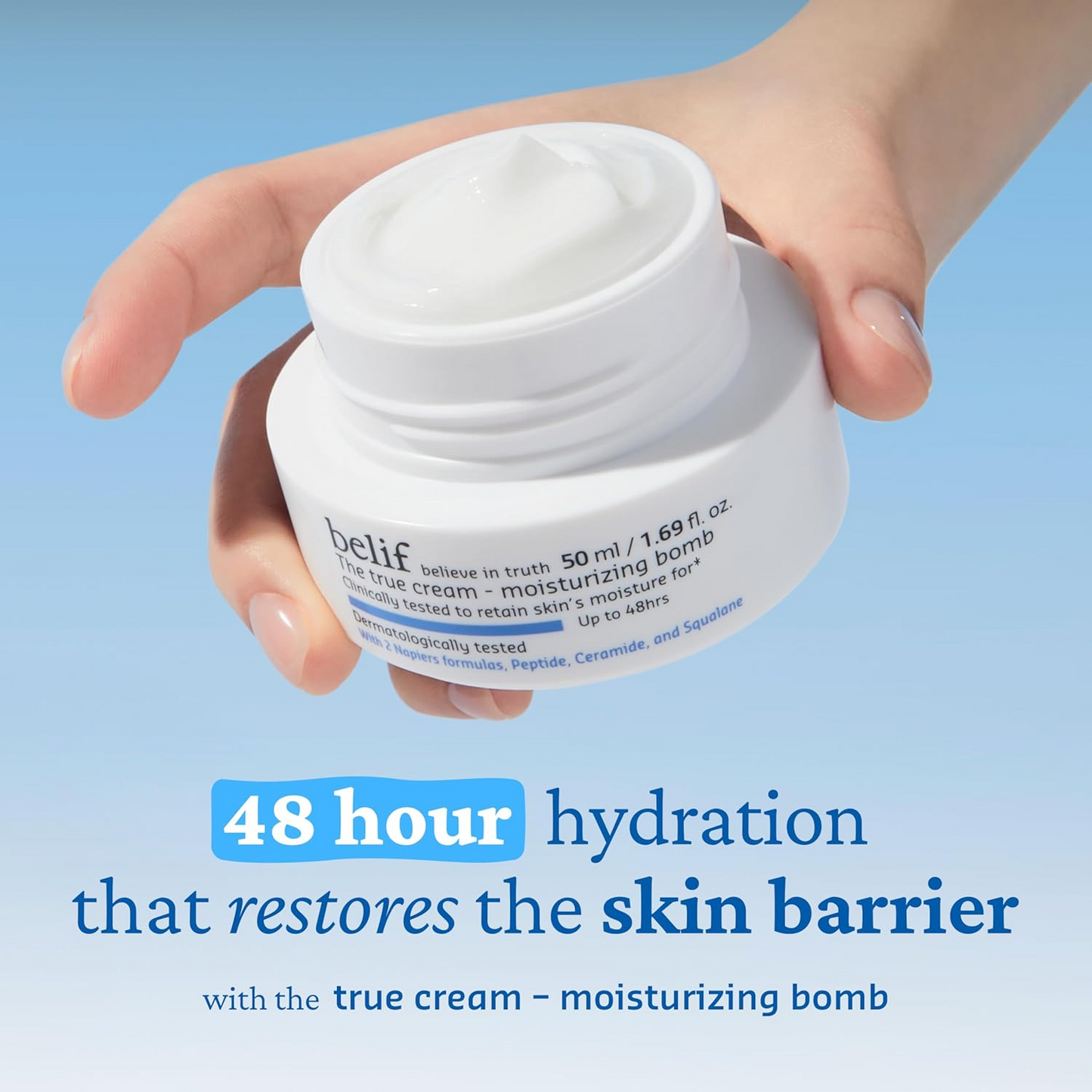 belif Aqua Bomb – Daily Niacinamide Hydrating Moisturizer, Lightweight Plumping Facial Cream with Hyaluronic Acid & Squalane, Cooling Effect, Anti-Aging, Korean Skincare