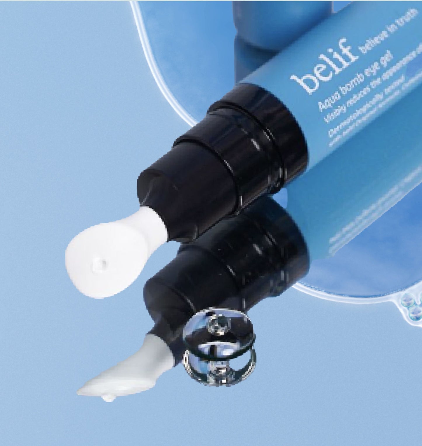 belif Aqua Bomb Cooling Eye Gel - Caffeine & Hyaluronic Acid for Puffiness & Hydration, Niacinamide & Vitamin C for Dark Circles, Adenosine & Collagen for Plumping & Firming, Korean Skin Care